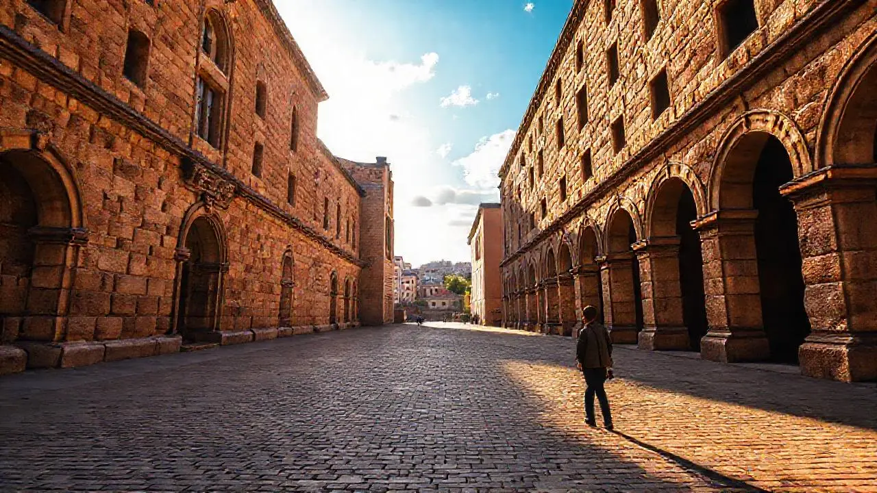 Arquitectura histórica iluminada por luz natural