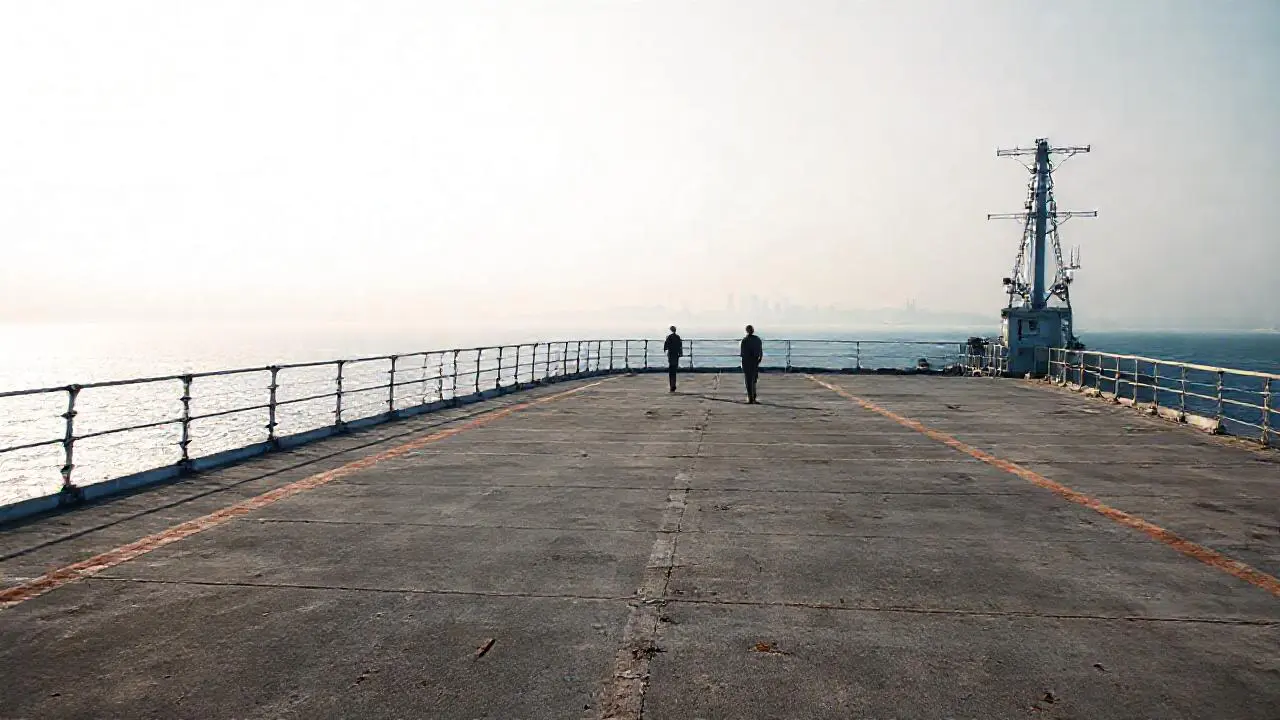 Amplio paisaje urbano, tranquilo y desgastado