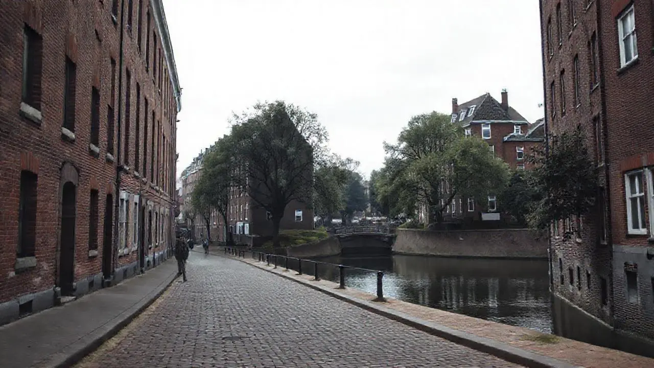 Escena urbana histórica, tranquila y sutil