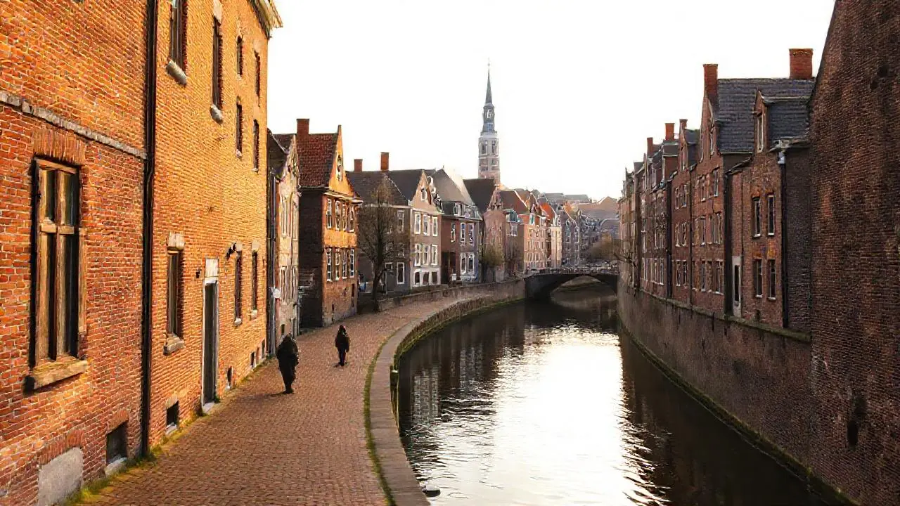 Una escena urbana tranquila y luminosa