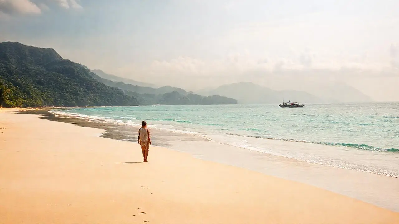 Playa tropical, calma y serena