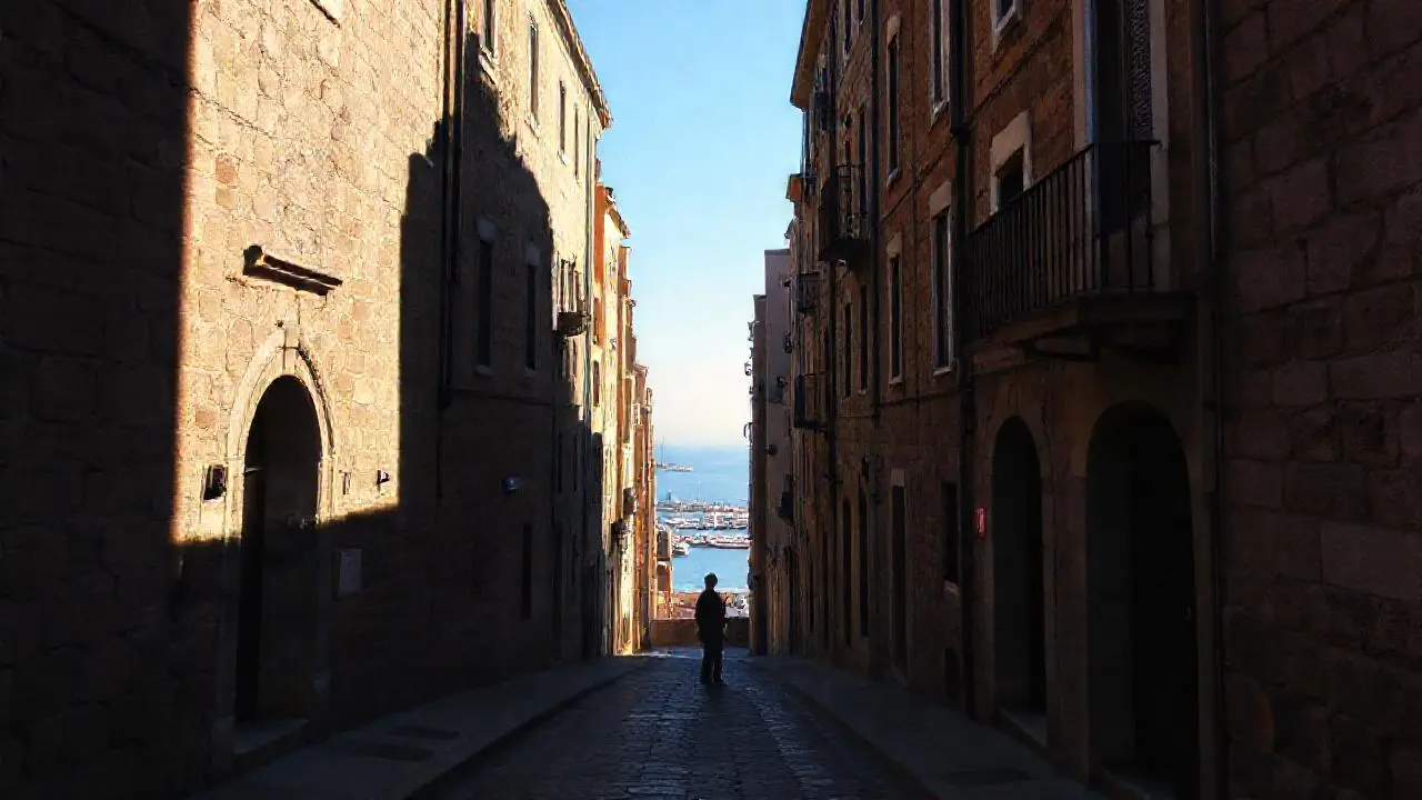 Pueblo antiguo, tranquilo y bañado por la luz