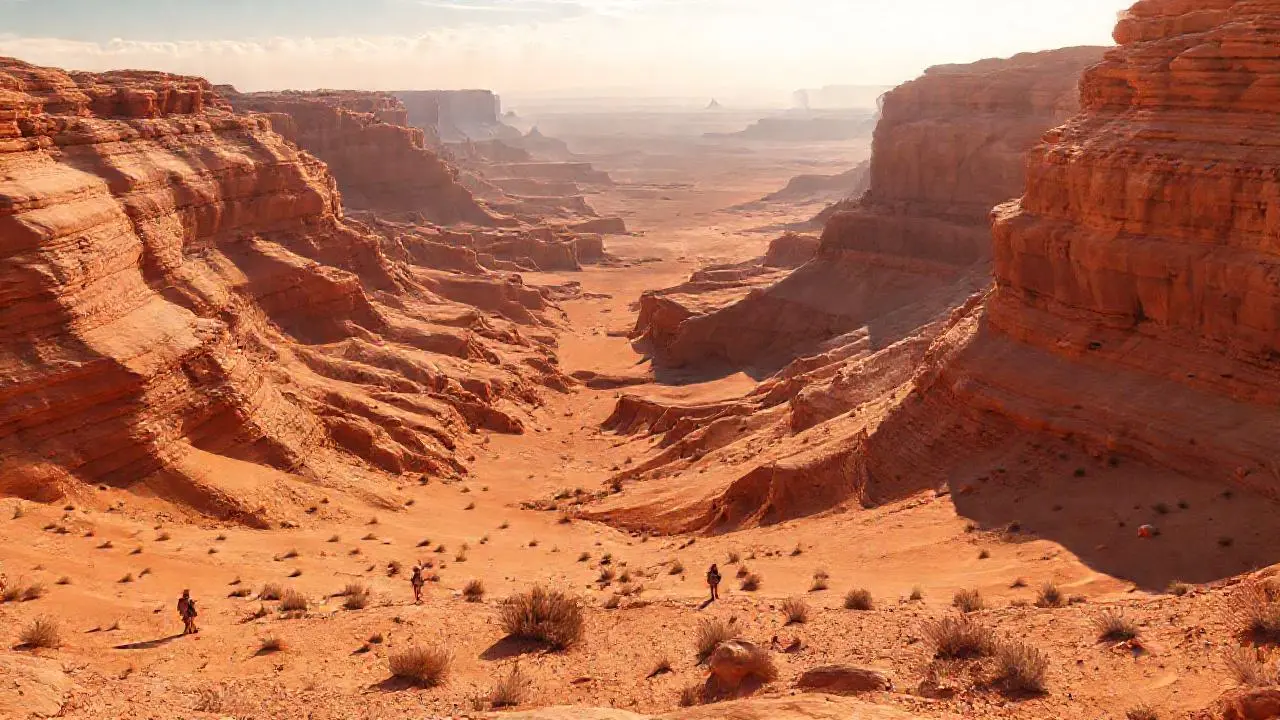 Paisaje árido, vasto y silencioso