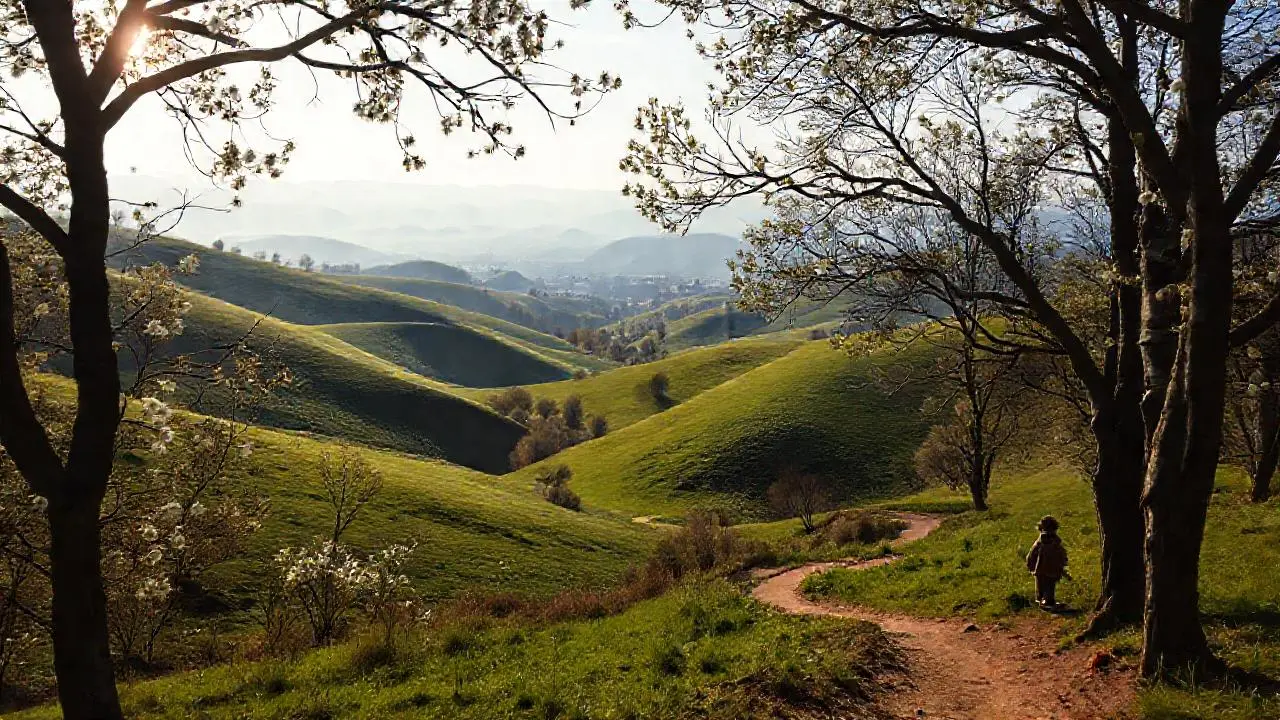 Paz rural, paisaje extenso y sereno