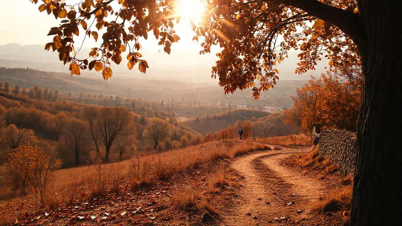 Paisaje rural otoñal, tranquilo y sereno