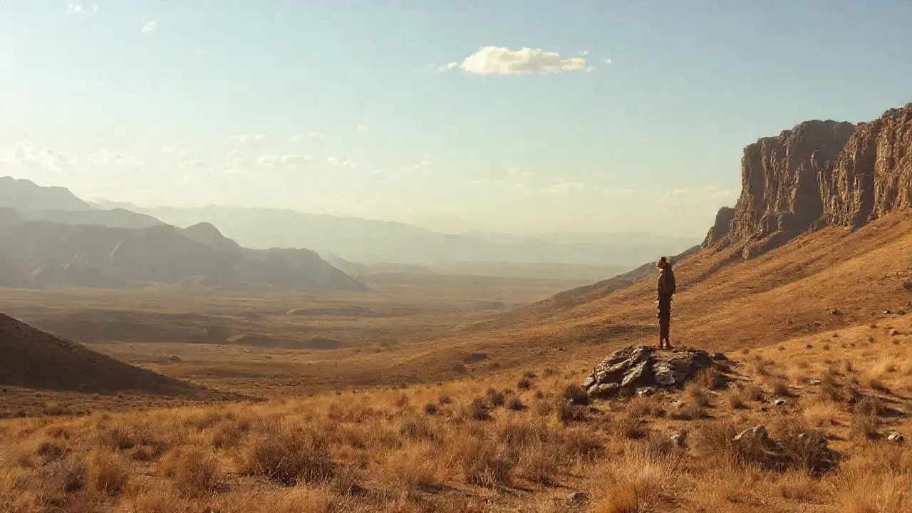 Paisaje árido, vasto y sereno