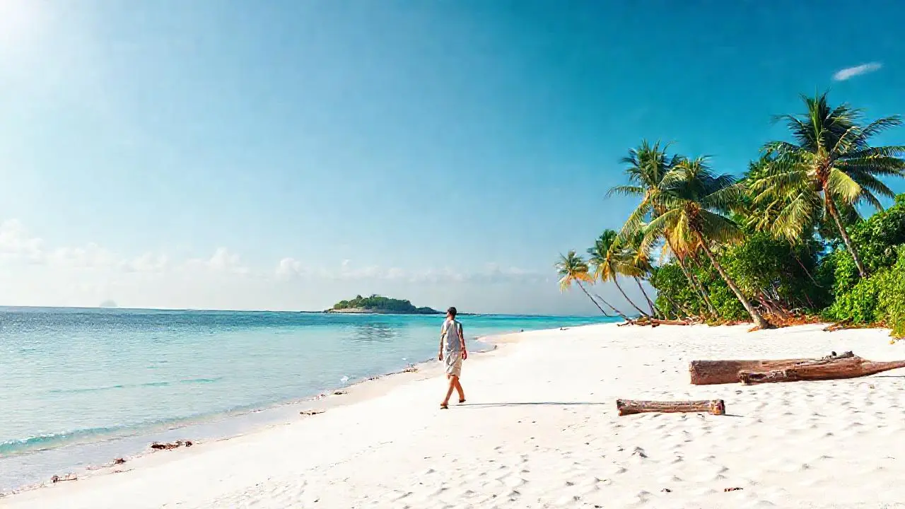 Playa tropical, calma y serenidad visual