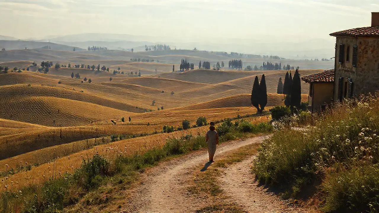 Toscana: campo tranquilo, luz cálida y rural