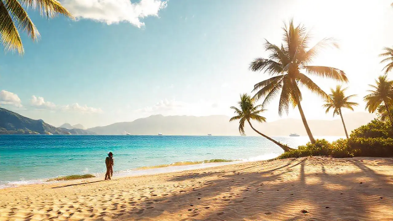 Paisaje costero sereno y luminoso