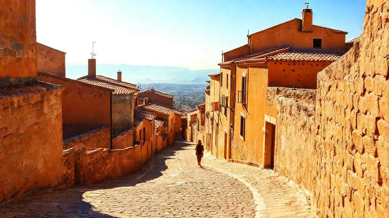 Pueblo antiguo, sereno y luminoso