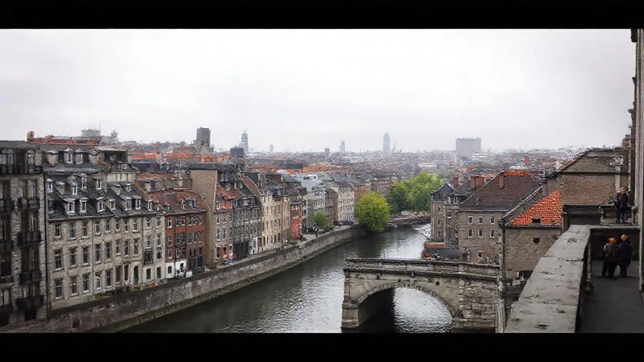 Ciudad gris, arquitectura urbana, ambiente tranquilo