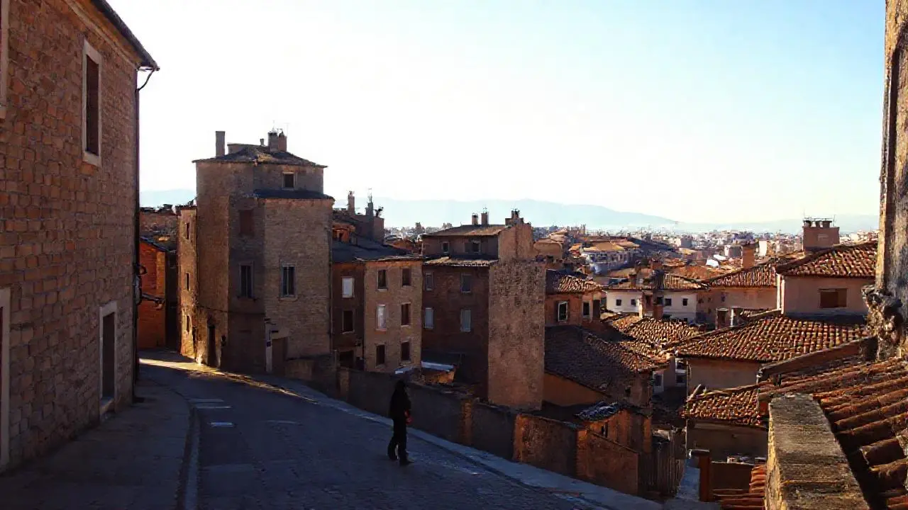 Escena urbana tranquila y nostálgica