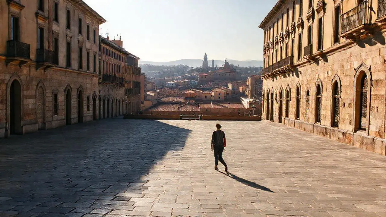 Una escena urbana tranquila y realista
