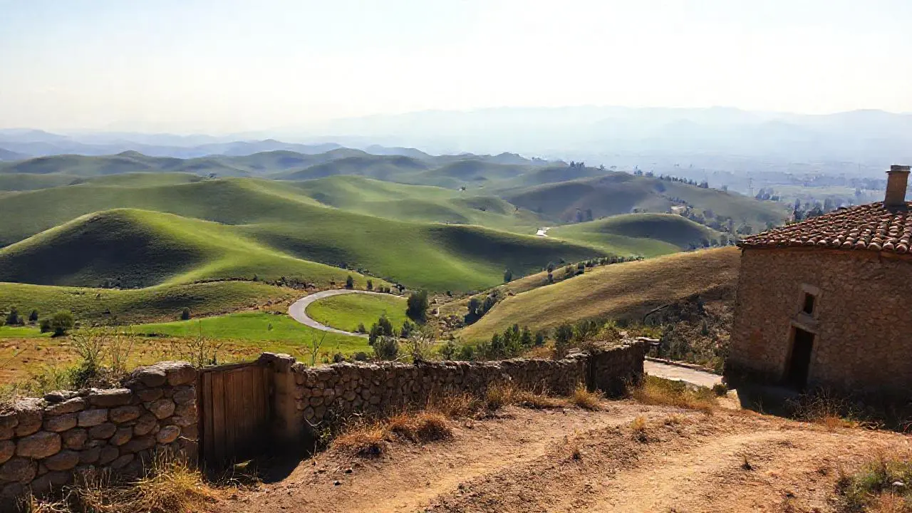Paisaje rural tranquilo y vasto