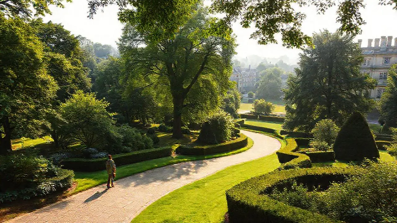 Jardín sereno, amplio y lleno de luz