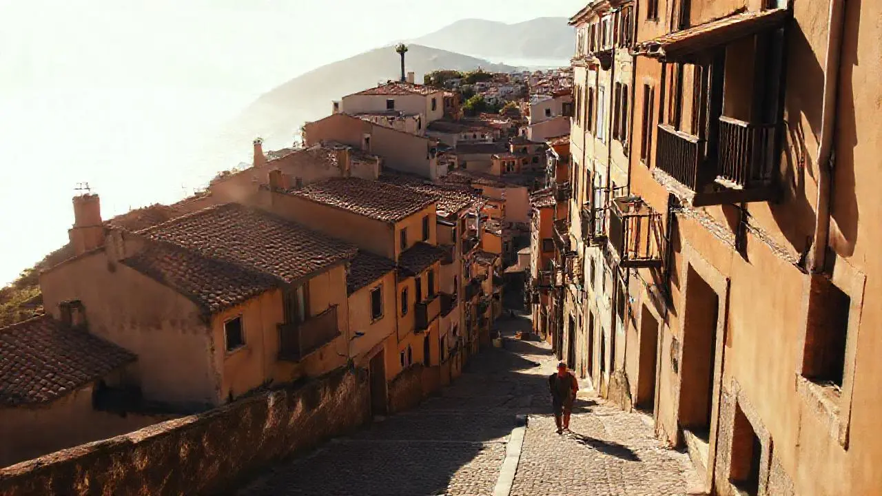 Pueblo español, cálido, histórico y tranquilo