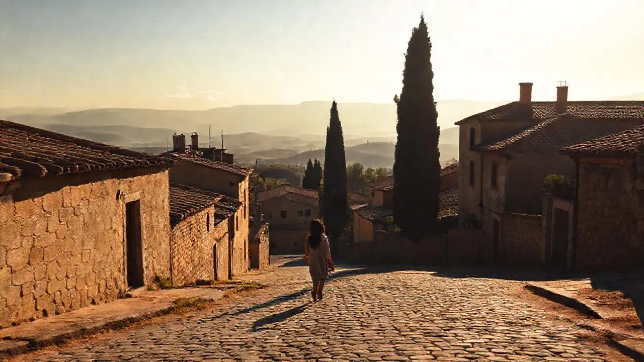 Paz rural bajo una luz cálida