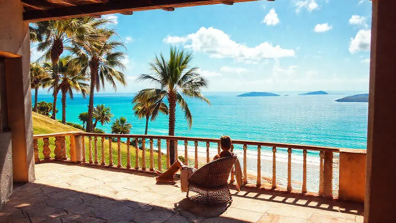 Paz tropical, vistas amplias y relajantes