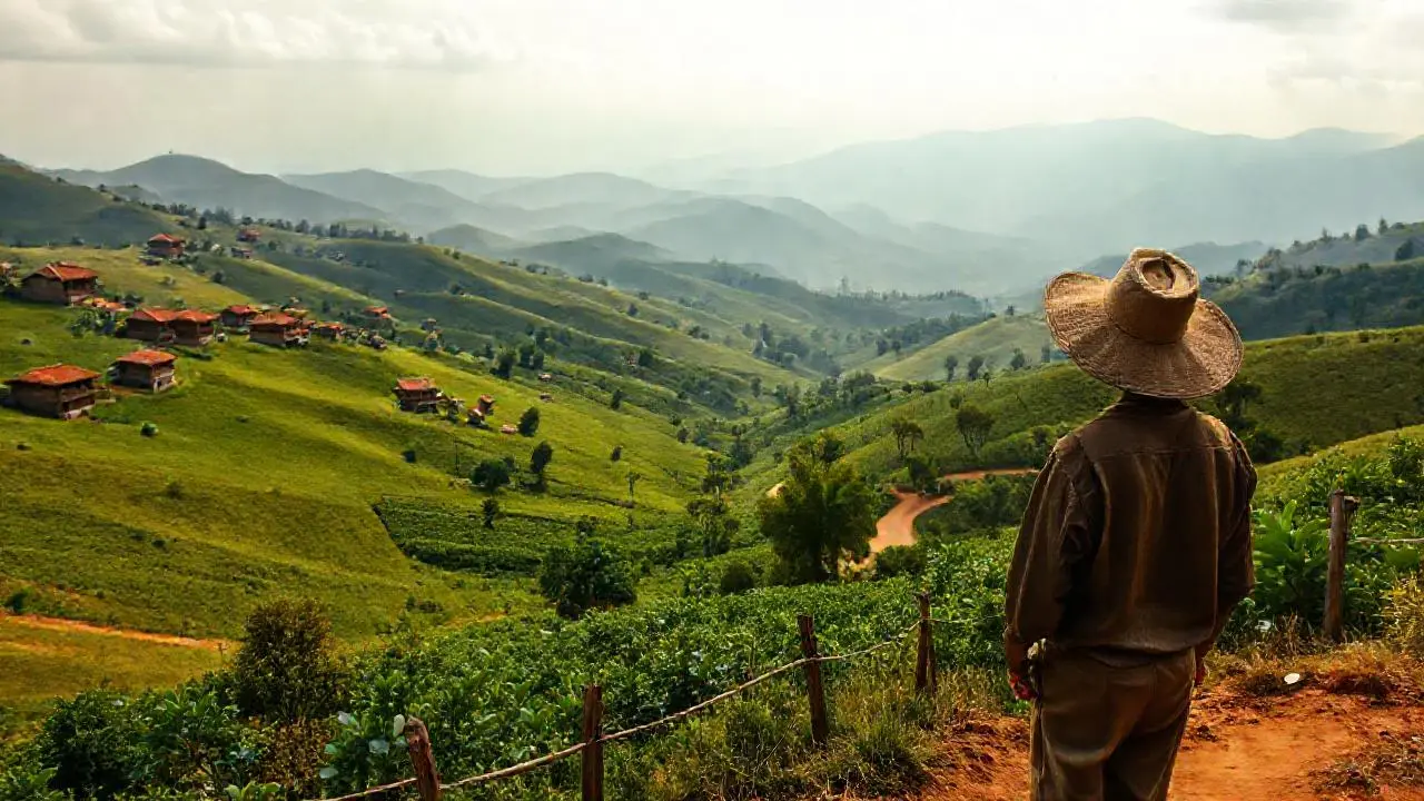 Paisaje rural tranquilo y extenso