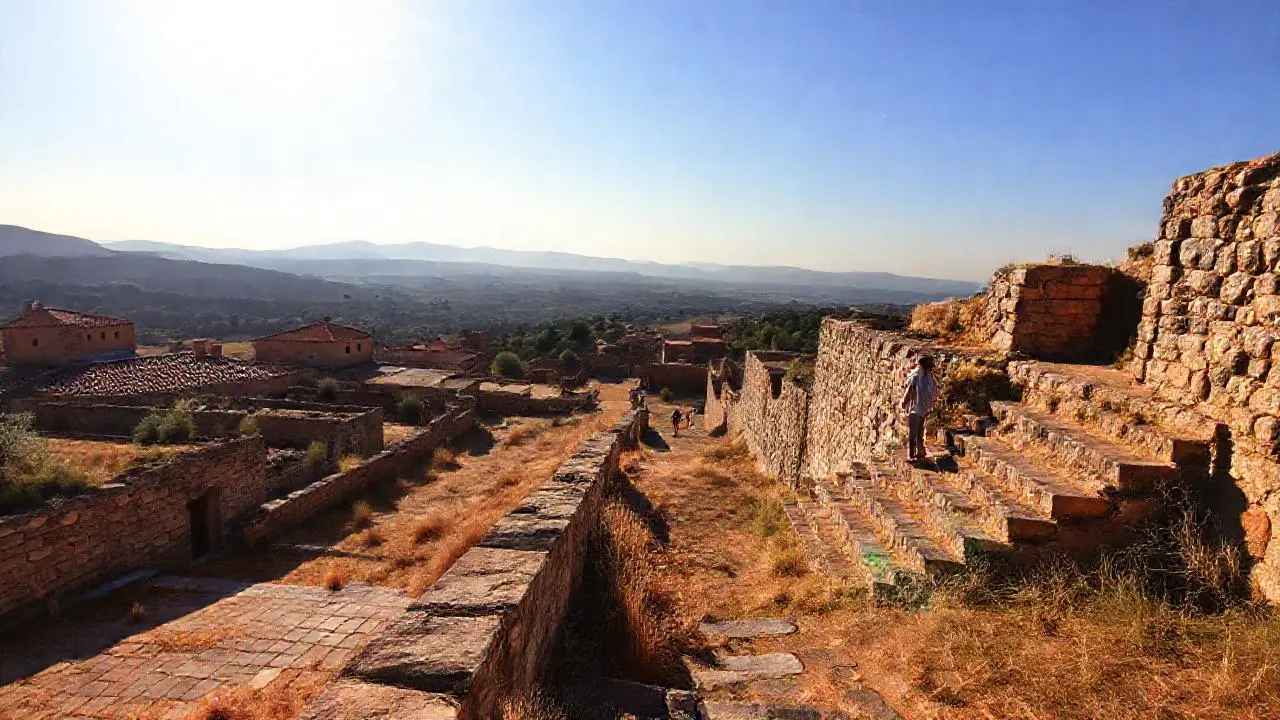 Ruinas antiguas bajo luz serena
