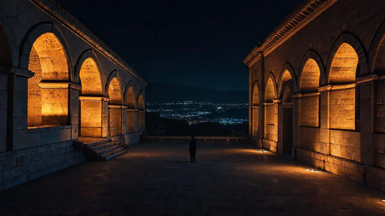 Arquitectura antigua, tranquila y misteriosa