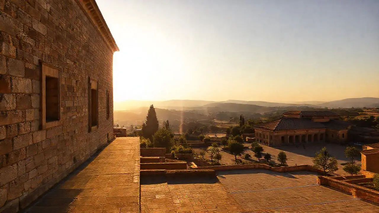 Paz, arquitectura antigua bajo un cielo amplio