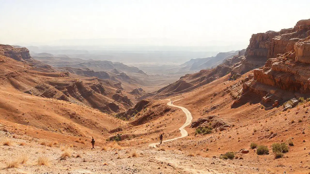 Paisaje árido, vasto, silencioso y desolado