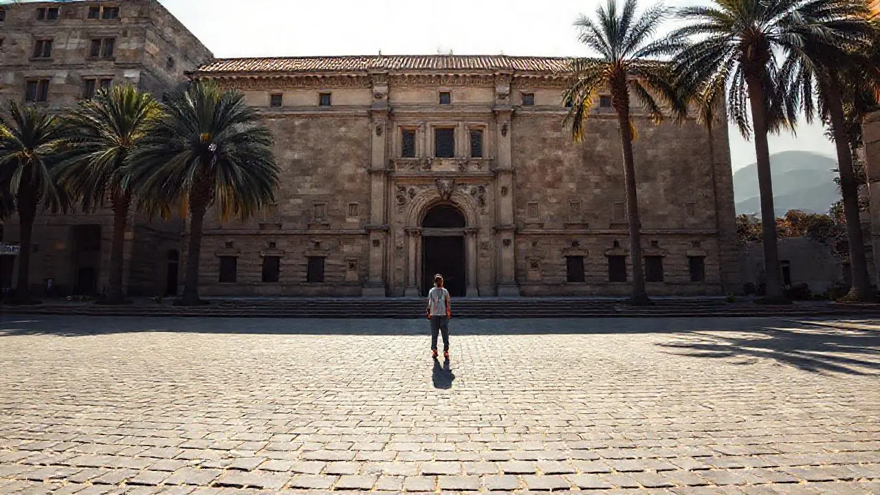 Imponente arquitectura en calma, luz suave