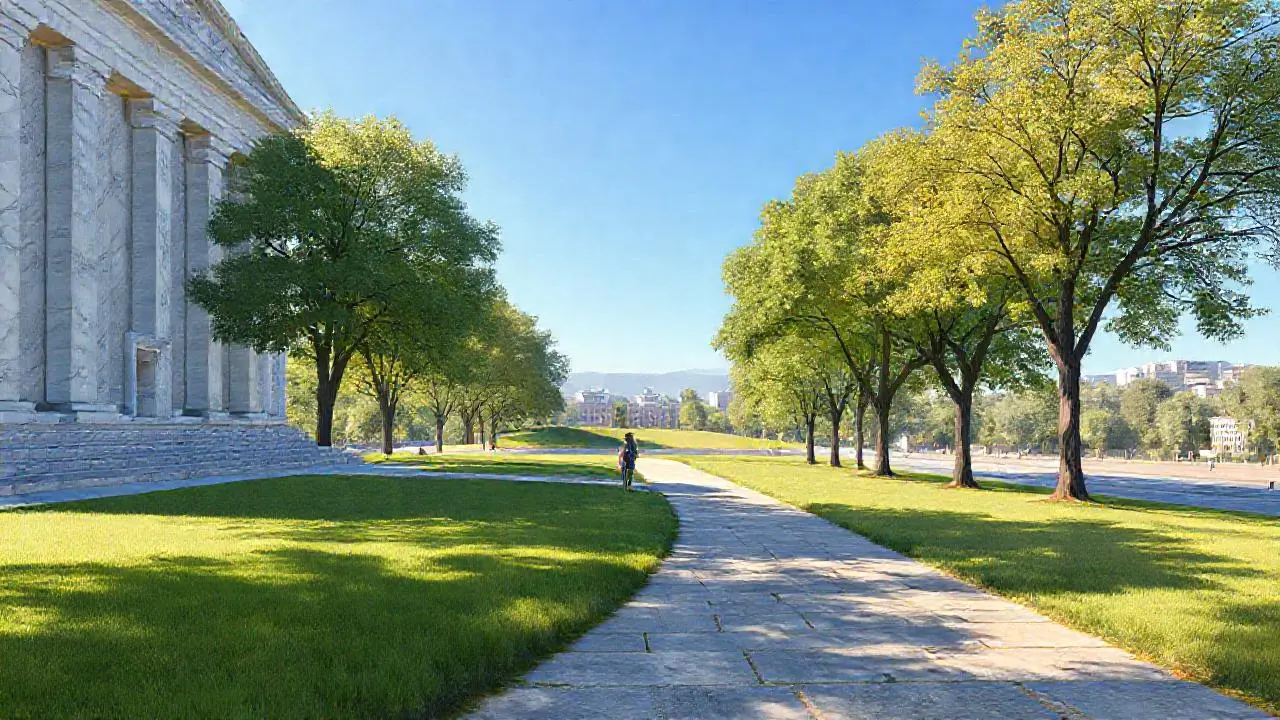 Escena tranquila, diurna y realista al aire libre