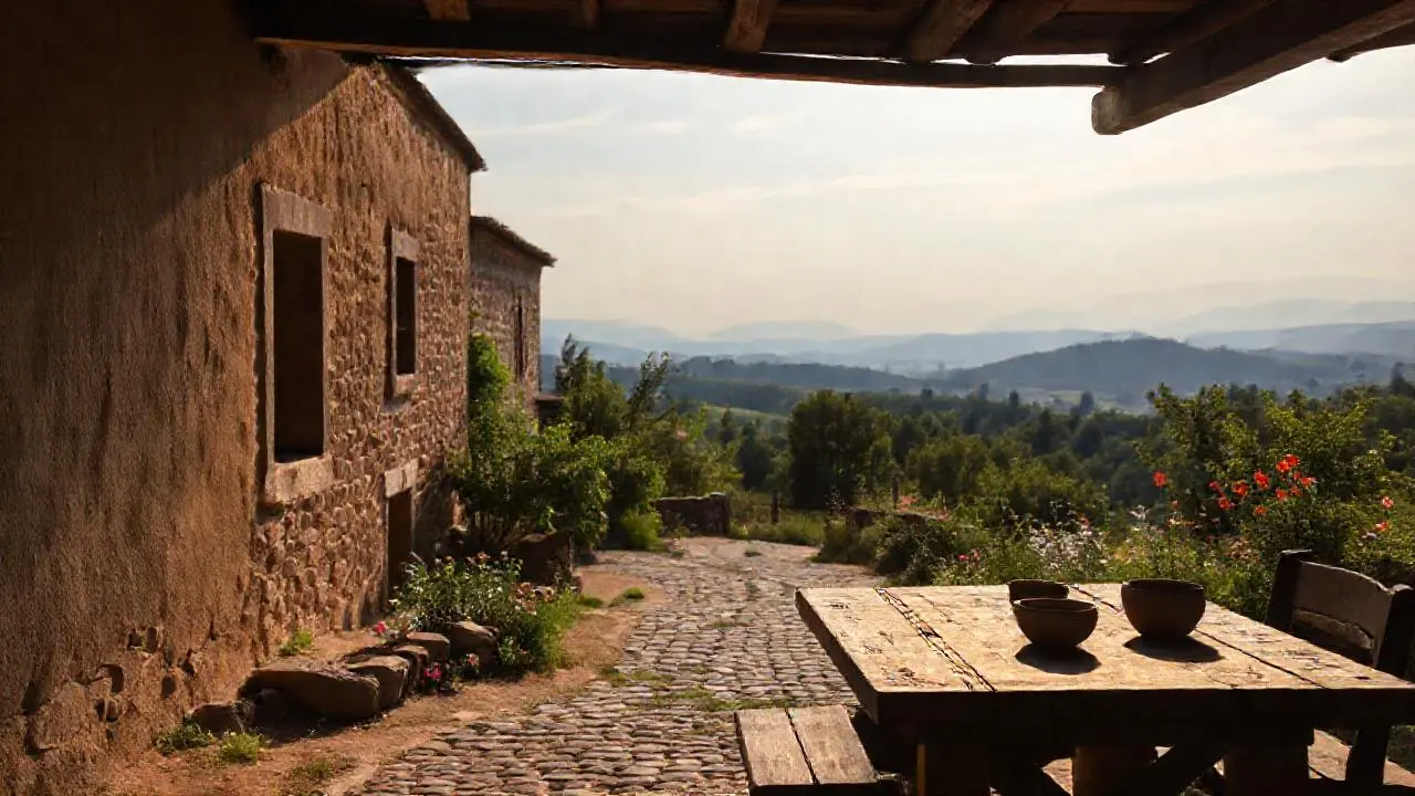 Paz campestre, luz suave y natural