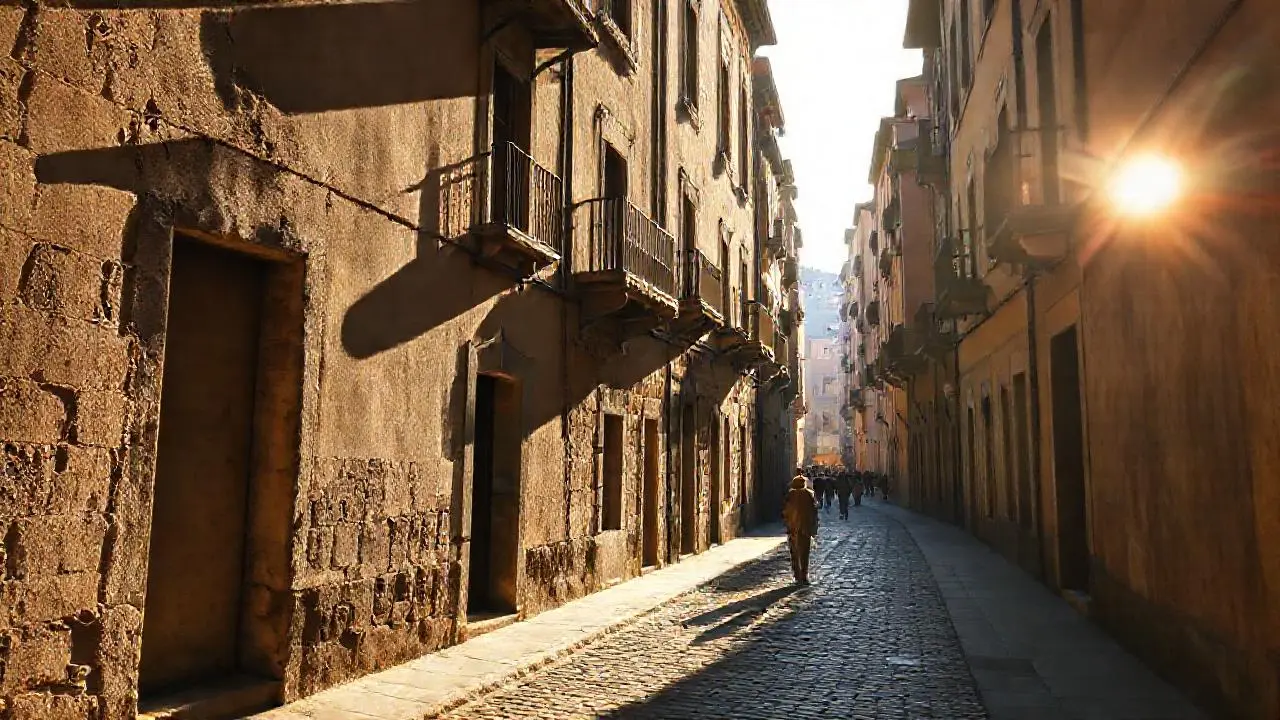 Escena urbana serena y ligeramente difusa