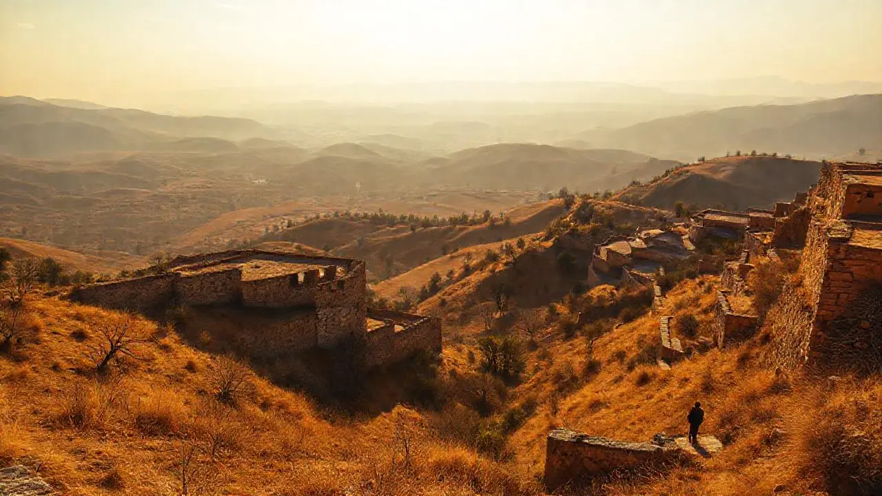 Paisaje antiguo, sereno y vasto