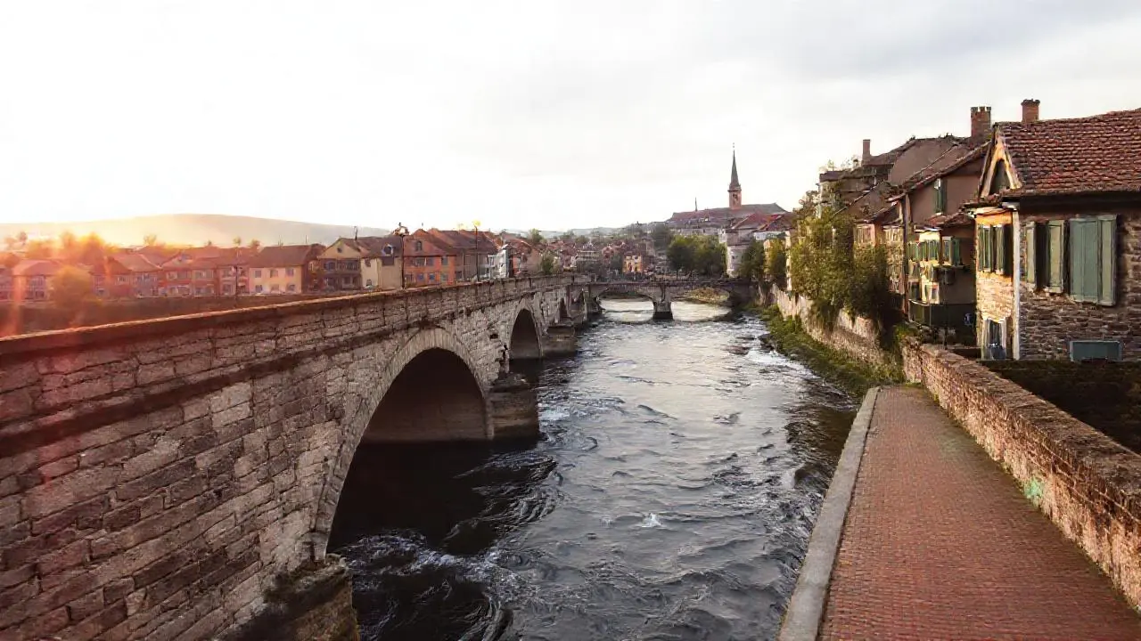 Escena tranquila, histórica y natural