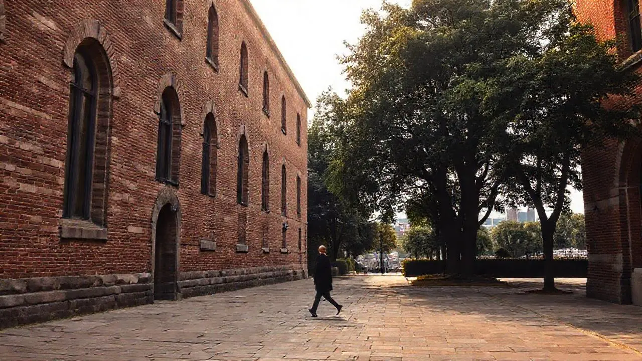 Arquitectura urbana, tranquila y ligeramente difusa