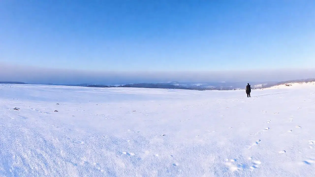 Paisaje invernal, silencioso y vasto
