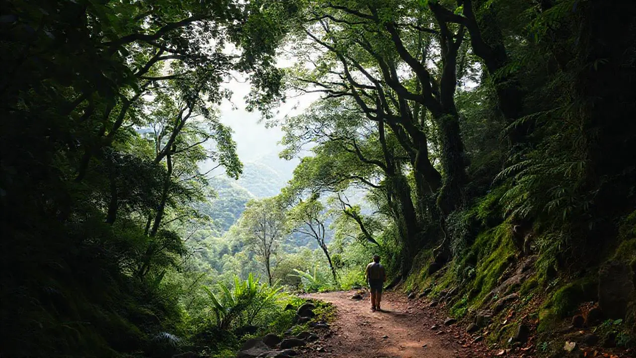 Bosque exuberante, húmedo y evocador