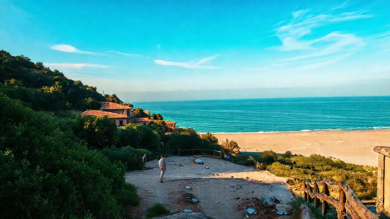 Paisaje costero tranquilo y soleado