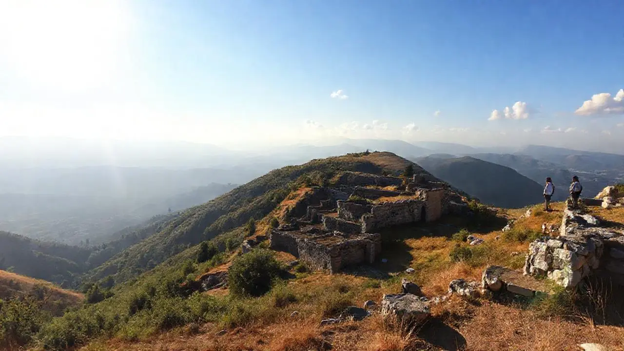 Paisaje antiguo, tranquilo y amplio