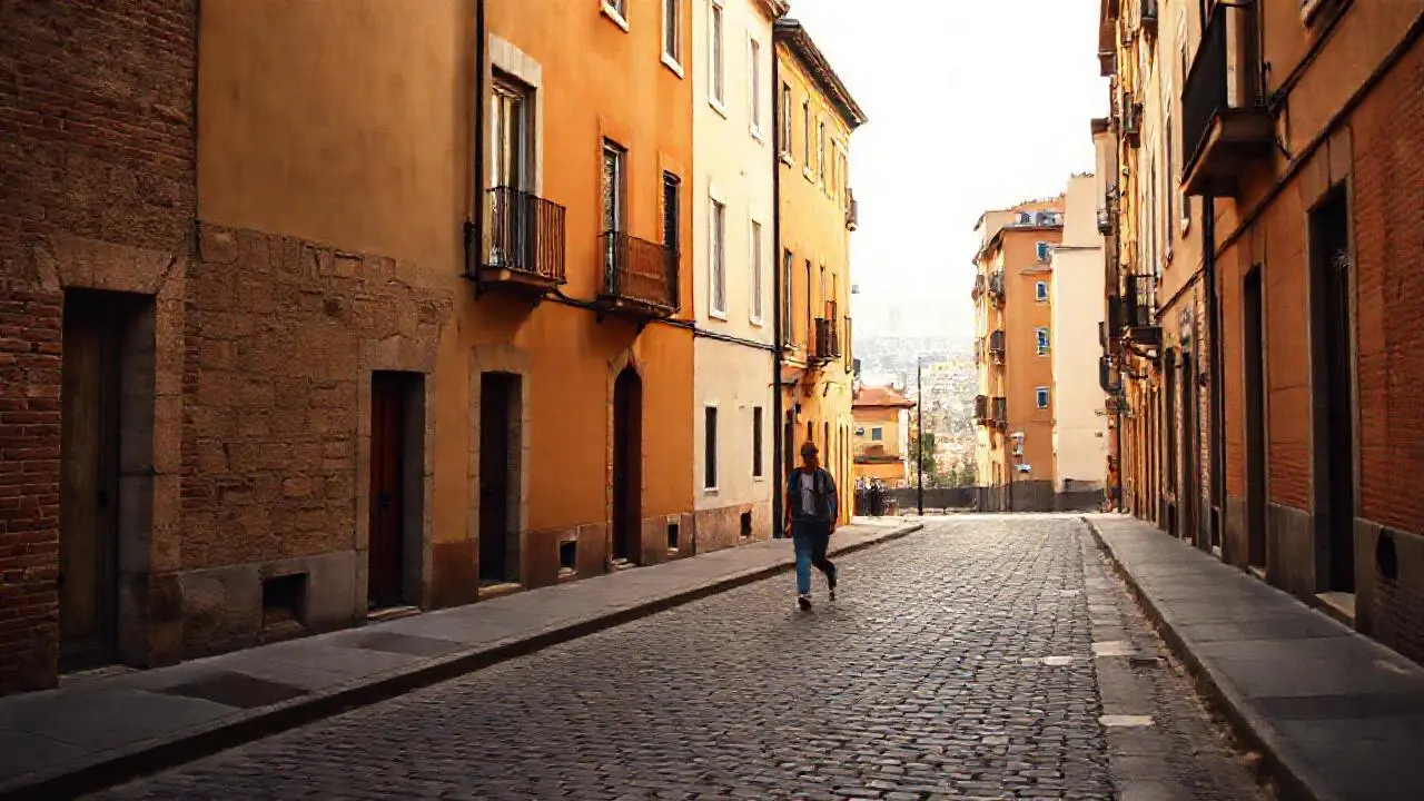 Calle tranquila, ambiente urbano y nostálgico